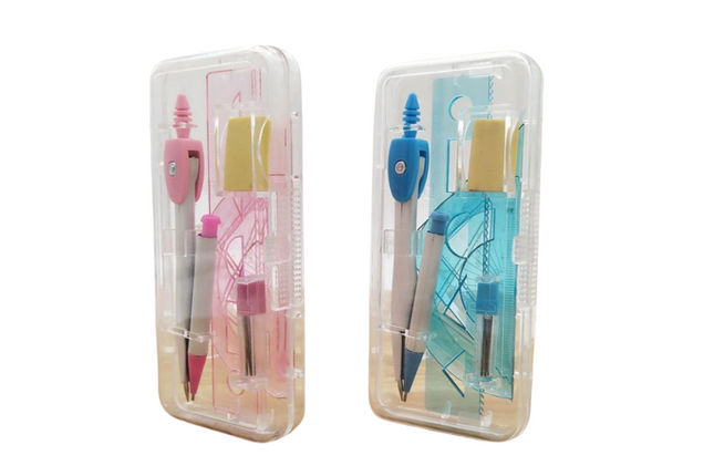 Geometry Set with Case Cases One Dollar Only