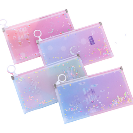 Glitter Pencil Case with Zip Cases One Dollar Only
