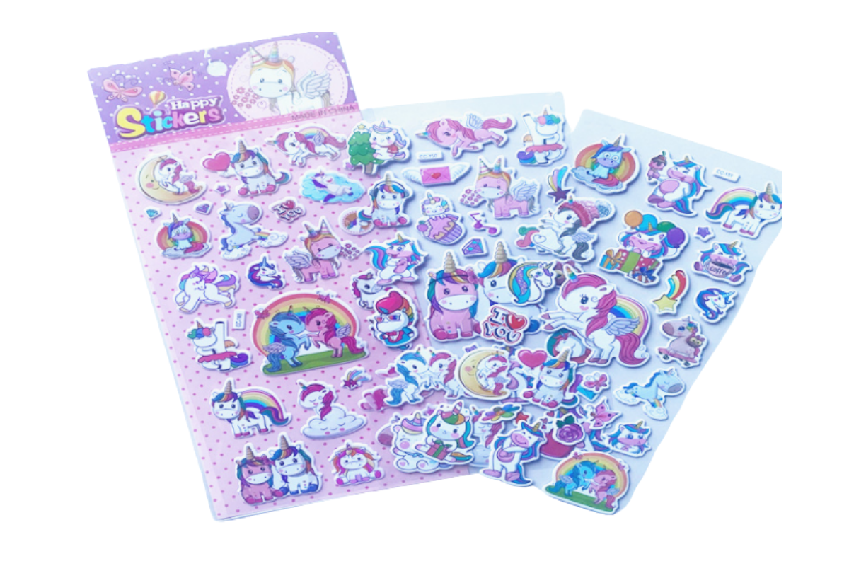 Pastel Unicorn Design 3D Stickers Stickers One Dollar Only
