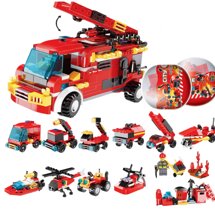 Fire Department Themed Building Blocks Toy Games and Toys One Dollar Only