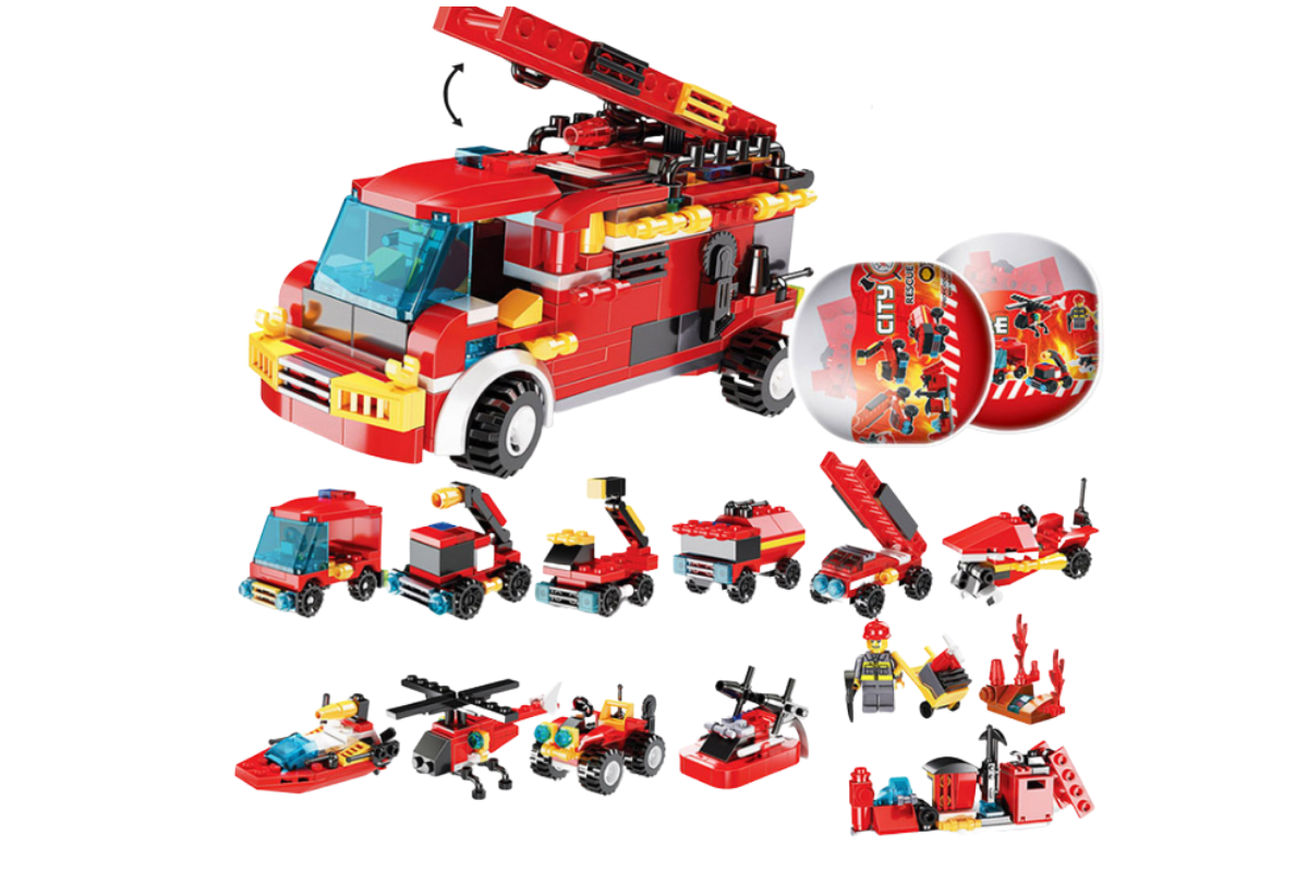 Fire Department Themed Building Blocks Toy Games and Toys One Dollar Only