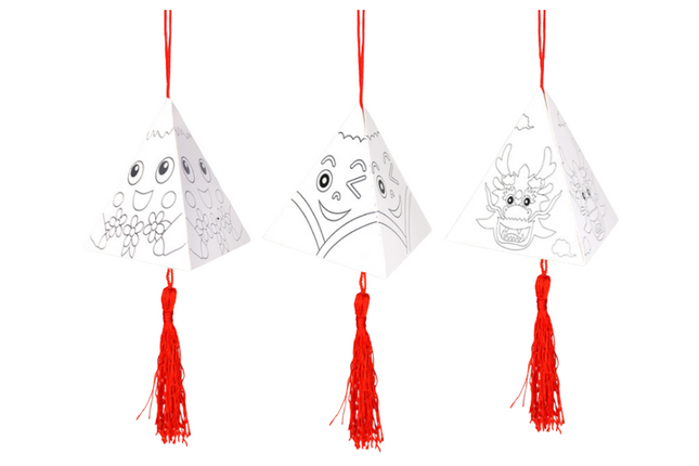 DIY Rice Dumpling Colouring Paper Hanging Decor Art Craft & D.I.Y One Dollar Only
