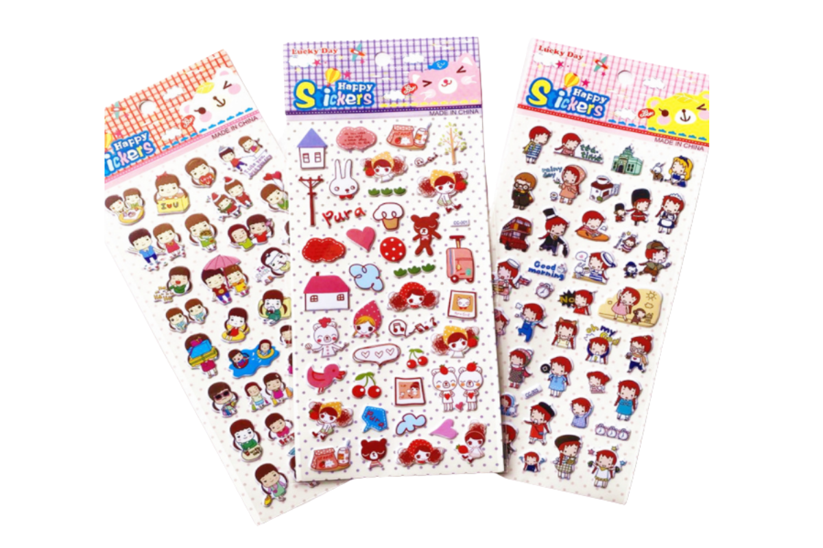 Boys and Girls Theme 3D Stickers Stickers One Dollar Only