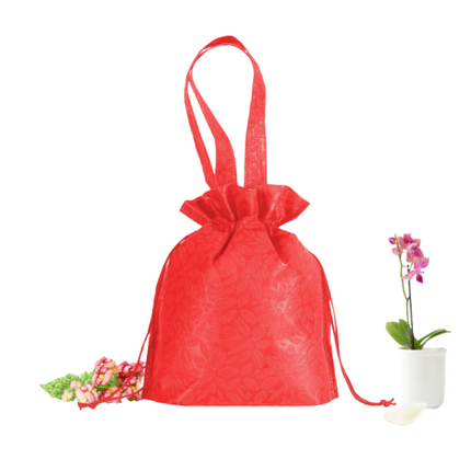 Chinese New Year Solid Colour Non-Woven Drawstring Bag Seasonal One Dollar Only
