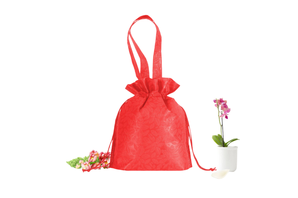 Chinese New Year Solid Colour Non-Woven Drawstring Bag Seasonal One Dollar Only