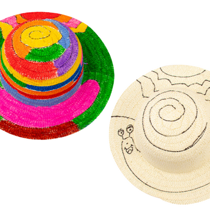 DIY Painting Straw Hat Art Craft & D.I.Y One Dollar Only