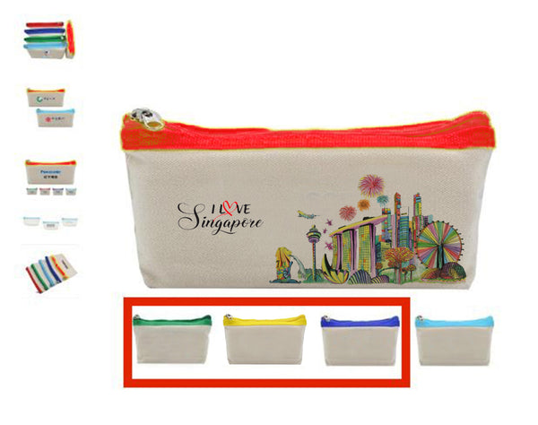 National Day Canvas Pencil Case with Coloured Zip