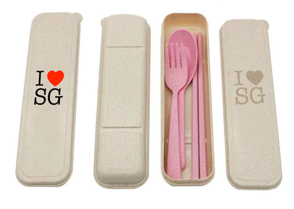 National Day 3-Piece Wheat Fibre Cutlery Set In Case