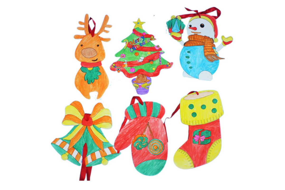 DIY Christmas Colouring Decorations Seasonal One Dollar Only