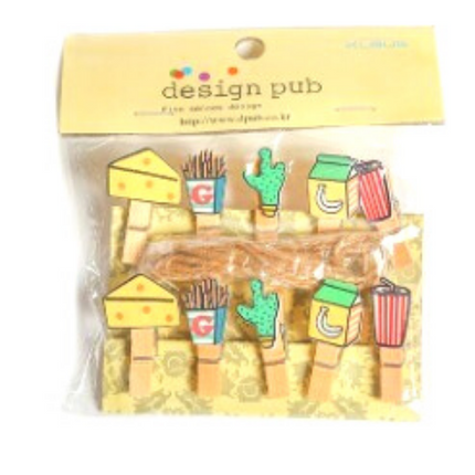 Food Theme Wooden Clip with Twine Art Craft & D.I.Y One Dollar Only