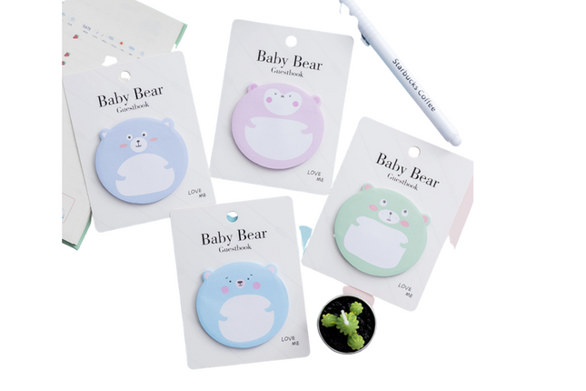 Cute Bear Shape Notepad Post-it One Dollar Only