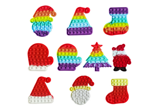 Christmas Themed Fidget Pop It Seasonal One Dollar Only