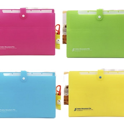 A4 Accordion File Folder with Snap Closure Files and Folders One Dollar Only