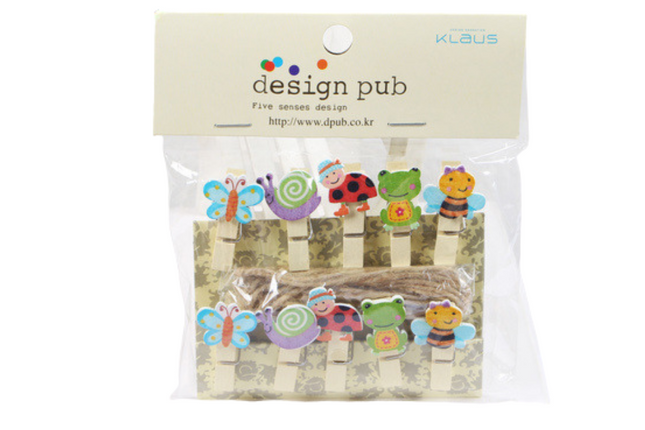 Insects Theme Wooden Clip with Twine Art Craft & D.I.Y One Dollar Only