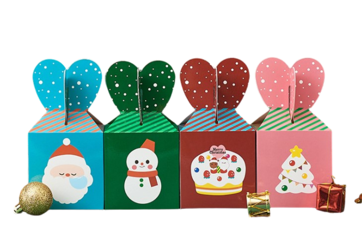 Christmas Packaging Box with Heart Handle Seasonal One Dollar Only