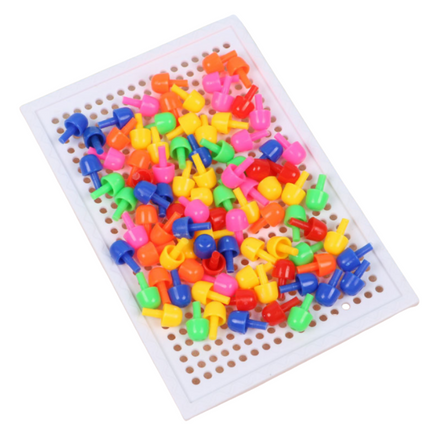 DIY Mushroom Nail Peg Board Games and Toys One Dollar Only