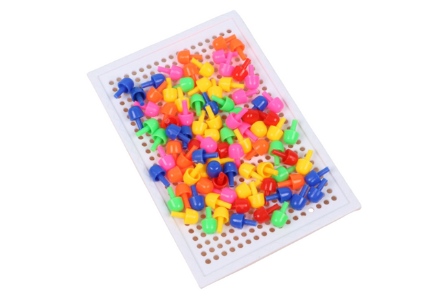 DIY Mushroom Nail Peg Board Games and Toys One Dollar Only