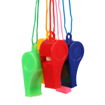 Whistle with Rope (pack of 20) Games and Toys One Dollar Only