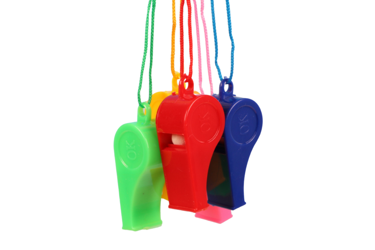 Whistle with Rope (pack of 20) Games and Toys One Dollar Only