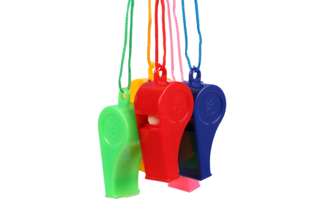 Whistle with Rope (pack of 20) Games and Toys One Dollar Only