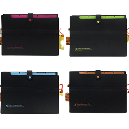 A4 Accordion File Folder with Snap Closure Files and Folders One Dollar Only