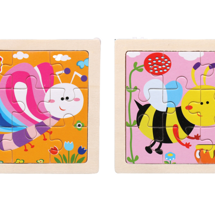 Cartoon Garden Animals Mini Wooden Puzzle Games and Toys One Dollar Only