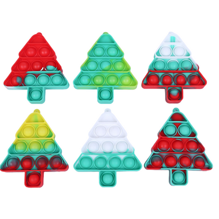Christmas Tree Fidget Popper Keychain Seasonal One Dollar Only