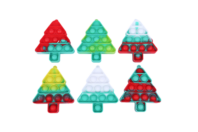 Christmas Tree Fidget Popper Keychain Seasonal One Dollar Only