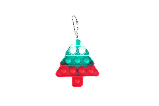 Christmas Tree Fidget Popper Keychain Seasonal One Dollar Only