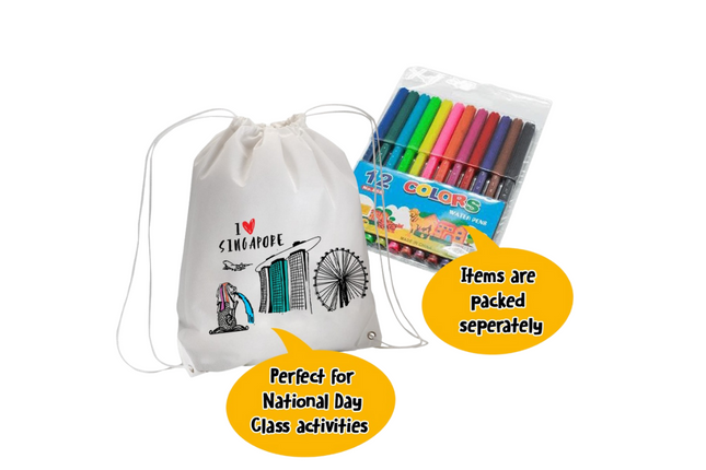 DIY National Day Theme Non Woven Drawstring Bag Art Craft & D.I.Y One Dollar Only