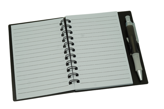 A5 wire-o hard cover Notebook with Pen One Dollar Only