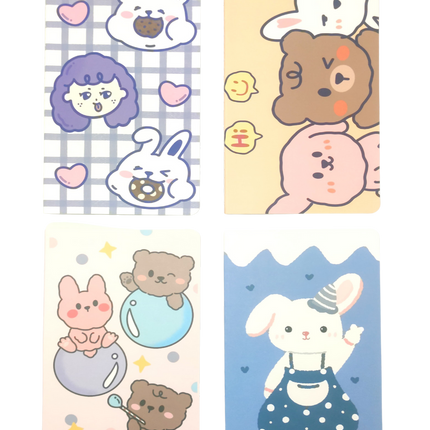 A5 Notebooks Bunny Rabbit  Design Cartoon Pattern Paper Cover Mini Notebook