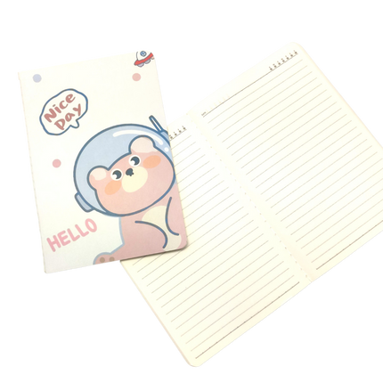 A5 Notebooks Cute Astronaut Design Cartoon Pattern Paper Cover Mini Notebook