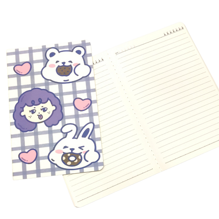 A5 Notebooks Bunny Rabbit  Design Cartoon Pattern Paper Cover Mini Notebook