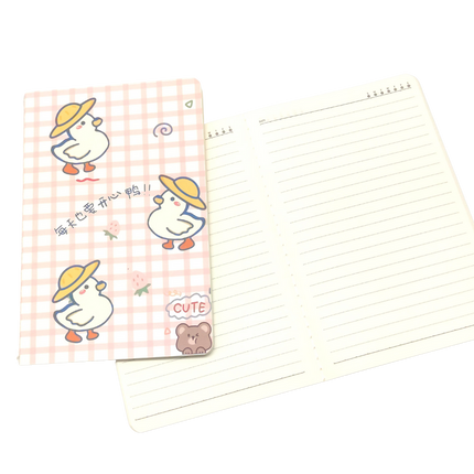 A5 Notebooks Cute Duck Design Cartoon Pattern Paper Cover Mini Notebook
