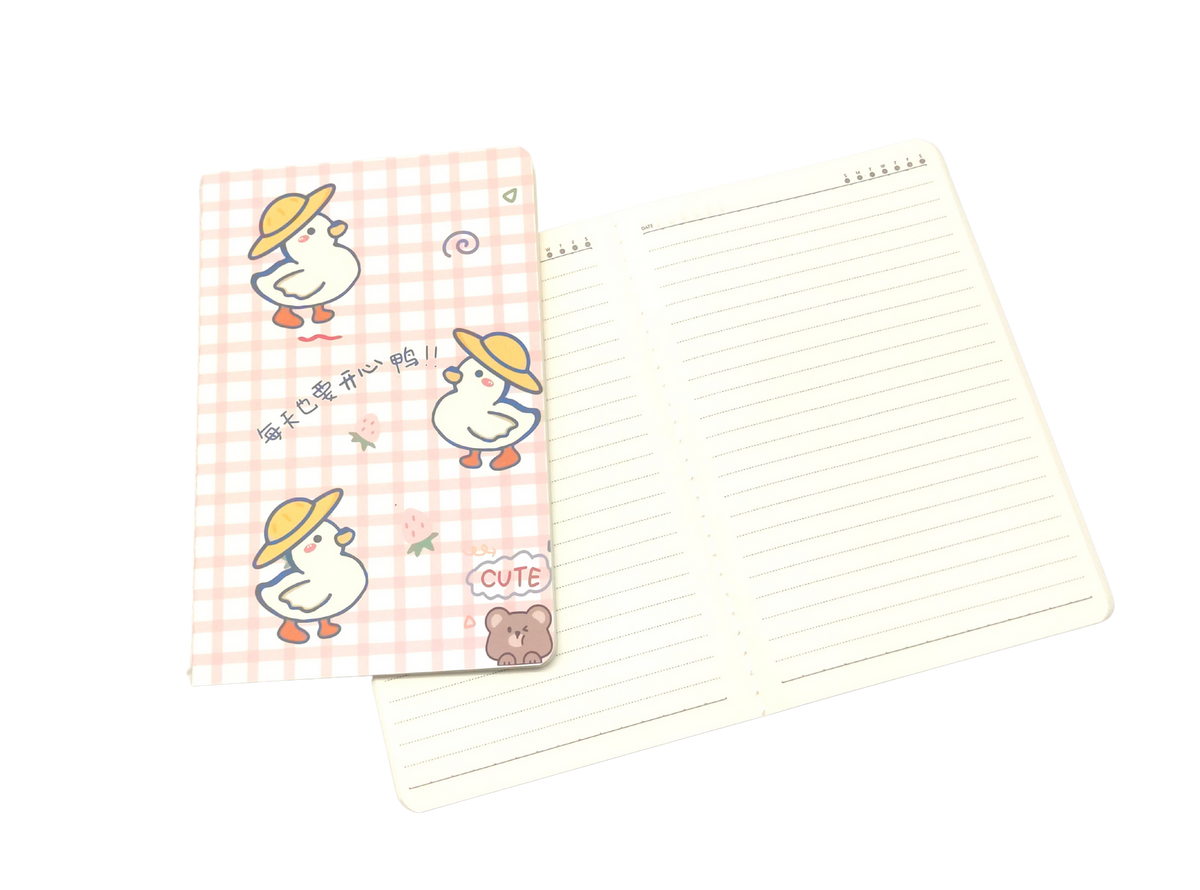 A5 Notebooks Cute Duck Design Cartoon Pattern Paper Cover Mini Notebook