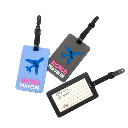 Cute 3D Airplane Design Theme Pattern Luggage Tag