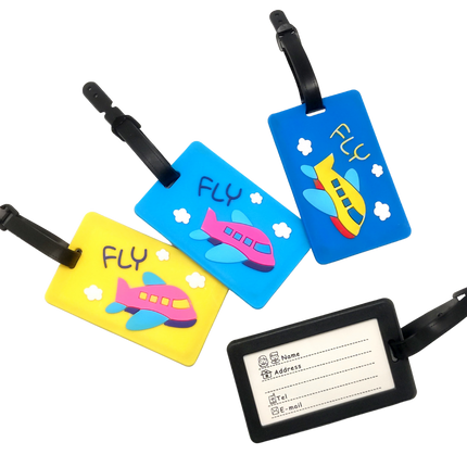 Cute 3D Airplane Design Theme Pattern Luggage Tag