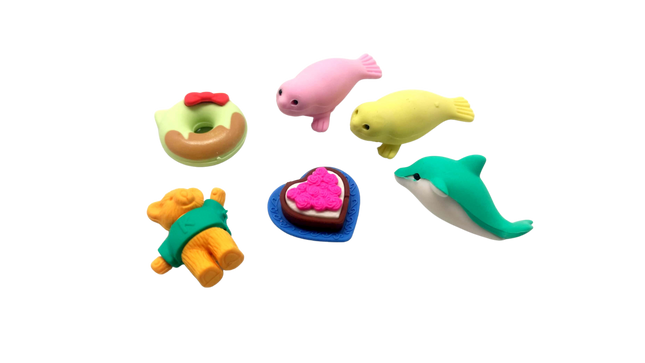 Novelty 4 Piece Eraser Set Erasers One Dollar Only