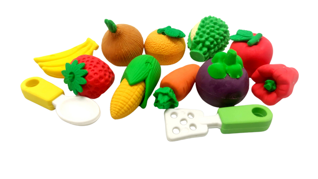 Food and Dessert Design 4 Piece Eraser Set Erasers One Dollar Only