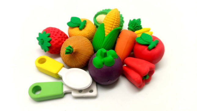 Food and Dessert Design 4 Piece Eraser Set Erasers One Dollar Only