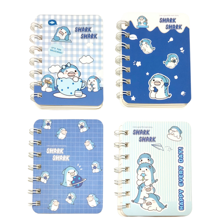 Cute Blue Shark Small Notebook