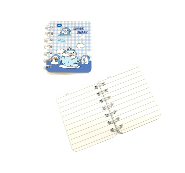 Cute Blue Shark Small Notebook