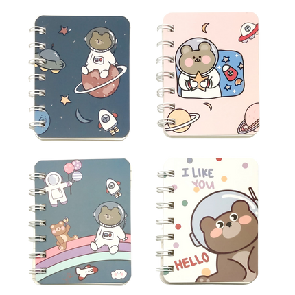 Cute Space Bear Astronaut Small Notebook