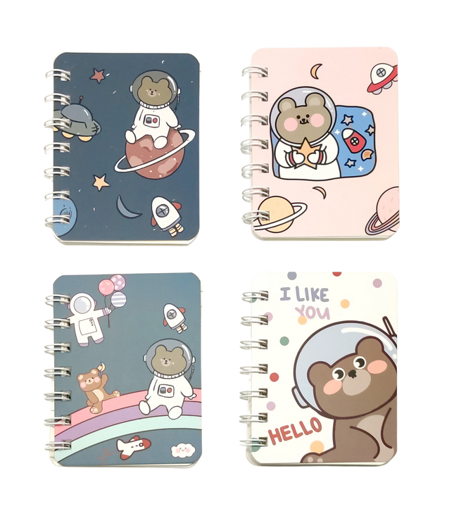 Cute Space Bear Astronaut Small Notebook