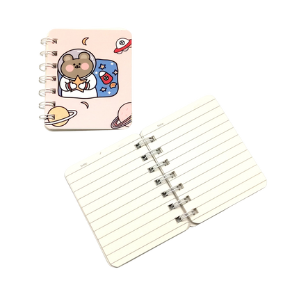 Cute Space Bear Astronaut Small Notebook