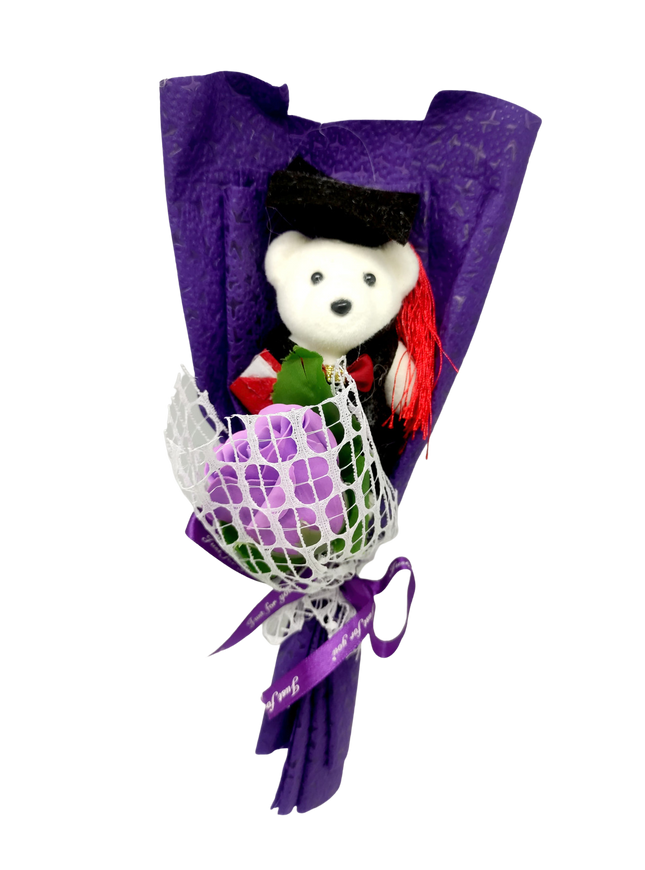 Rose / Sunflower Graduation Bear Bouquet Gift Ideas and Novelties One Dollar Only