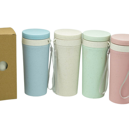 Double Walled Wheat Fibre Bottle Drinkware One Dollar Only