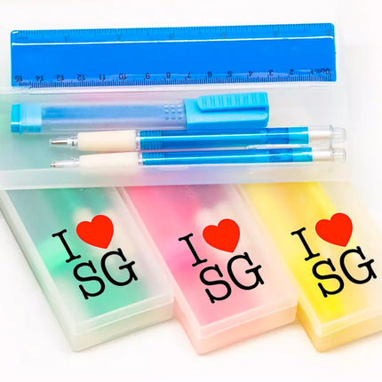 4pc Stationery Set with Hard Cover Pencil Case Stationery Set One Dollar Only