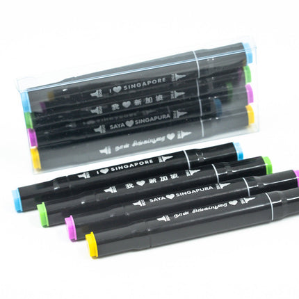 Set Of 4 Markers With I Love Sg Messages Everyday Stationery One Dollar Only